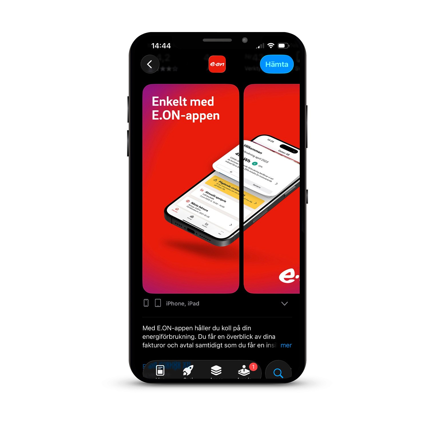 E.ON-appen för smart styrning av kompatibel IVT-värmepump