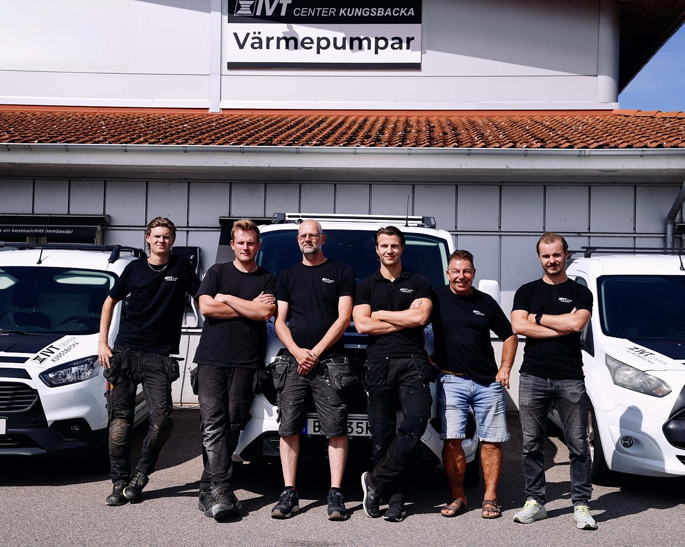 Teamet på IVT Center Kungsbacka: från vänster Albin, Niklas, Björn, Linus, Bosse och Dennis